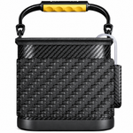 Collapsible Fishing Bucket, Portable Fish & Bait Container with Carry Handle, Zippered Top & Side Pocket