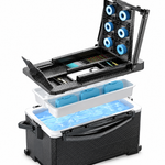 29L Rolling Fishing Seat Box, Portable Tackle Storage with Wheels & Textured Hard Shell