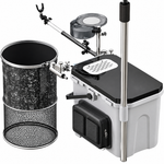 Portable Fishing Bucket Seat, Compact Hard-Shell Tackle Storage Box with Carry Handle