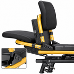 S6 Swivel Fishing Chair, Portable U-Frame Padded Fishing Seat with Folding Backrest & Adjustable Legs