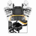 S6 Swivel Fishing Chair, Portable U-Frame Padded Fishing Seat with Folding Backrest & Adjustable Legs