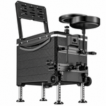 29L Rolling Fishing Seat Box, Portable Tackle Storage with Wheels & Textured Hard Shell