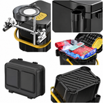 Multipurpose Fishing Seat Box, Portable Tackle Storage Bucket with Carry Handle & Ribbed Lid