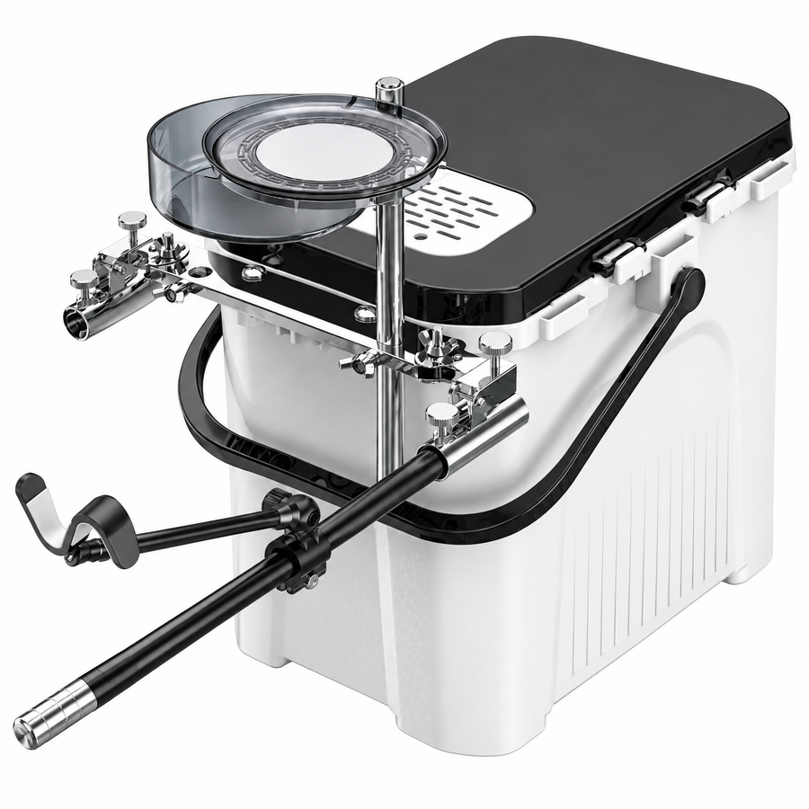 Portable Fishing Bucket Seat, Compact Hard-Shell Tackle Storage Box with Carry Handle