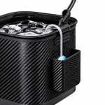 Collapsible Fishing Bucket, Portable Fish & Bait Container with Carry Handle, Zippered Top & Side Pocket