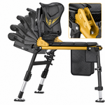 D7 Ergonomic Folding Fishing Chair, U-Frame Portable Fishing Seat with Padded Backrest & Adjustable Legs