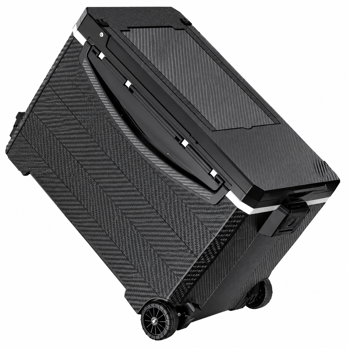 29L Rolling Fishing Seat Box, Portable Tackle Storage with Wheels & Textured Hard Shell