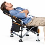 Knight Folding Fishing Chair, Portable High-Back Fishing Seat with Adjustable Legs & Storage Pockets